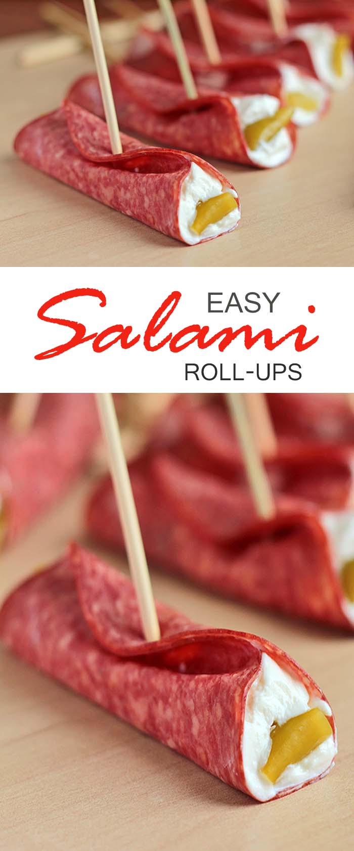 Looking to host a great Sunday football or the Super Bowl party? Try this easy recipe to satisfy their hunger between quarters. #appetizer #salami #superbowl
