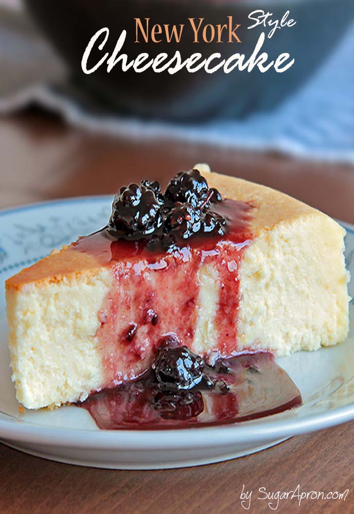 New York Style Cheesecake is creamy smooth, lightly sweet, with a touch of lemon.  Suffice it to say, my search for the perfect cheesecake recipe ends here. #cheesecake #newyork