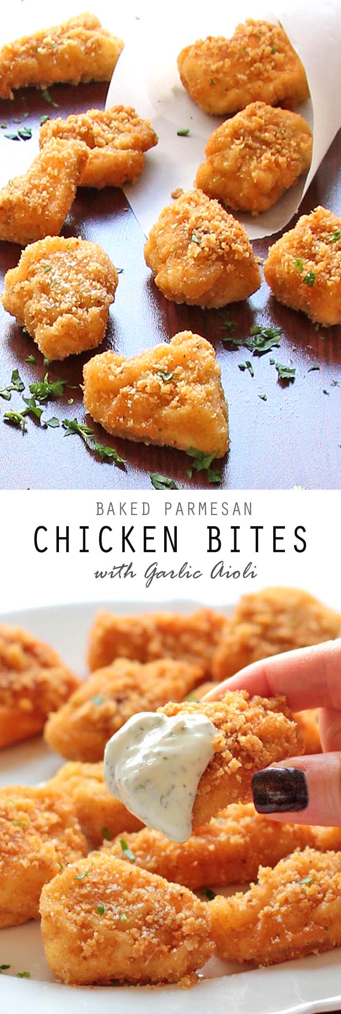 These Baked Parmesan Chicken Bites are so delicious and ridiculously easy. With only 5 ingredients, how can you not try these bad boys out?!