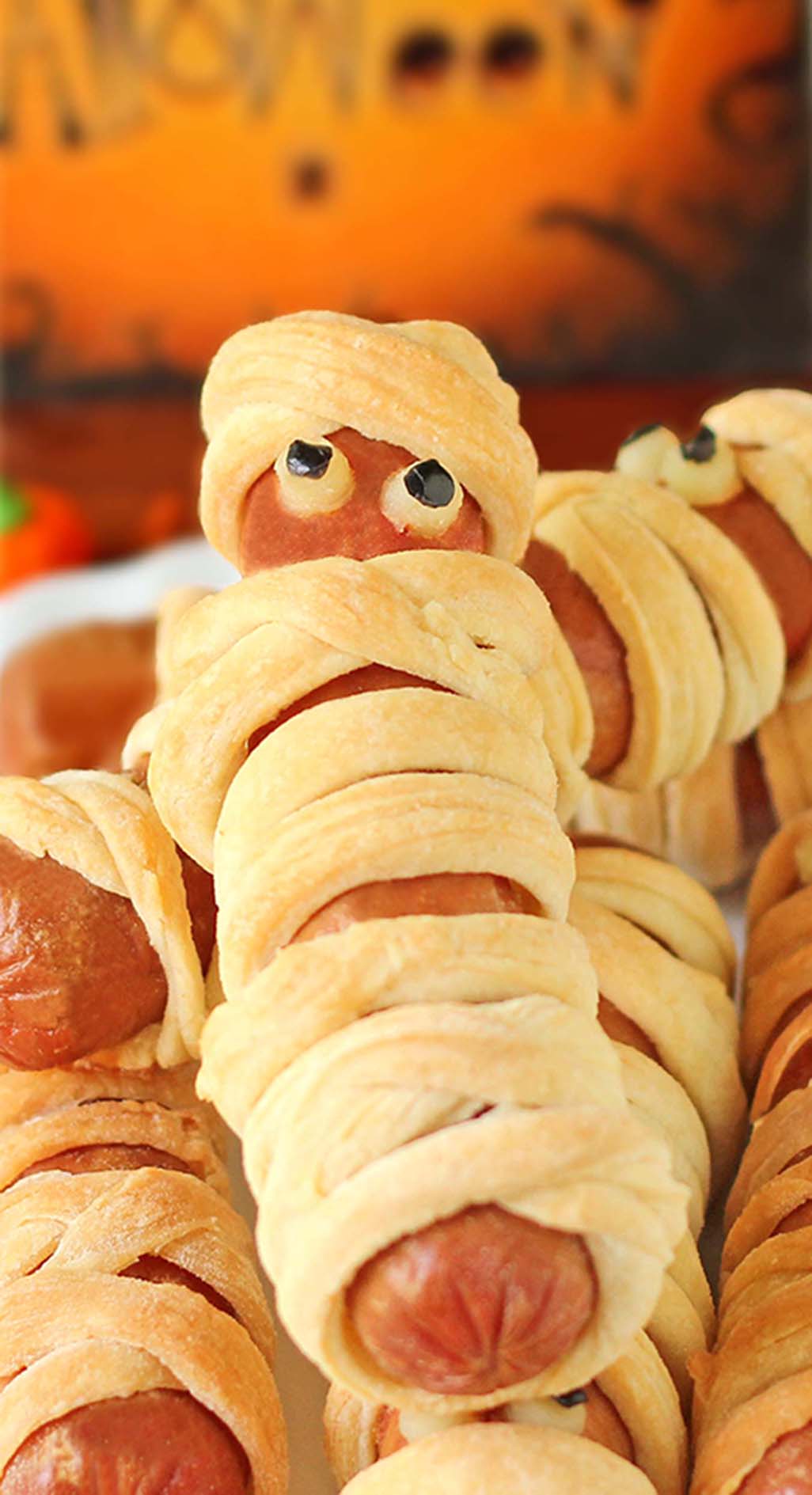 Crescent Roll Mummy Hot Dogs - Aren’t they scary sweet? 