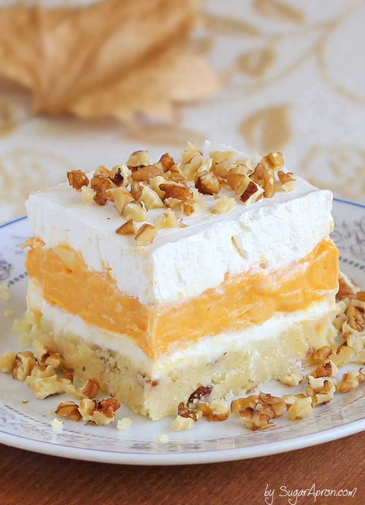 Pumpkin Delight Dessert - so creamy that you won’t resist it after a single bite.