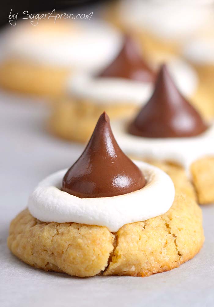 S’mores heaven! These Hershey S’mores Kiss Cookies are almost too adorable to eat.