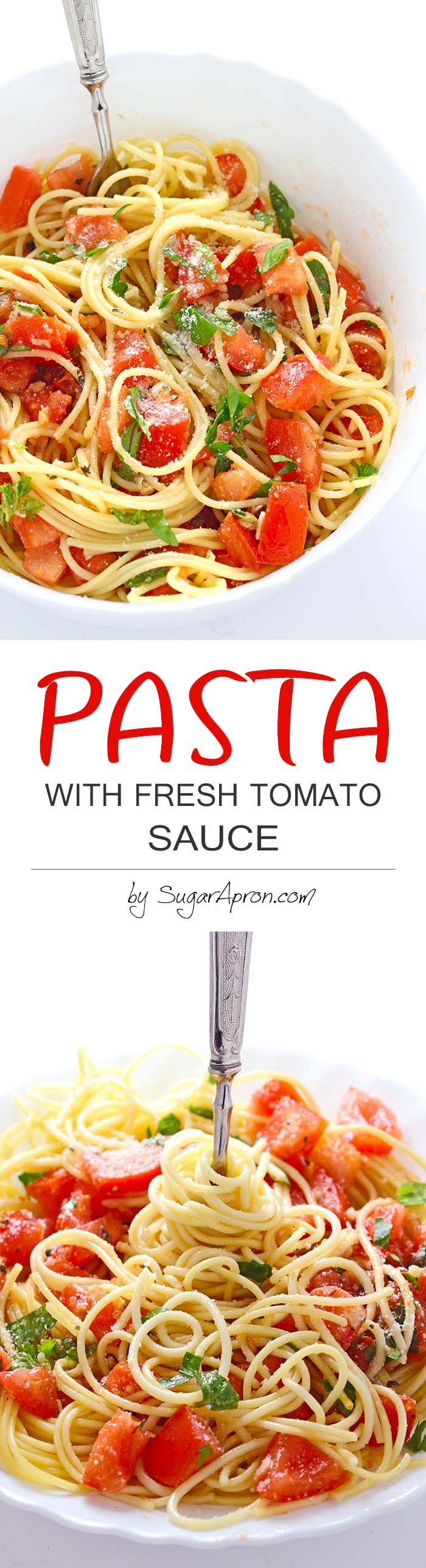 Sometimes you just want something simple for dinner, and this Pasta with Fresh Tomato Sauce is about as simple as it gets. 