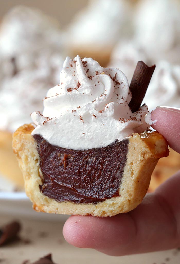   These Chocolate Cream Pie Bites are great for a crowd, and perhaps even better as a bite-sized treat to share with a loved one on a special occasion – with leftovers, of course!