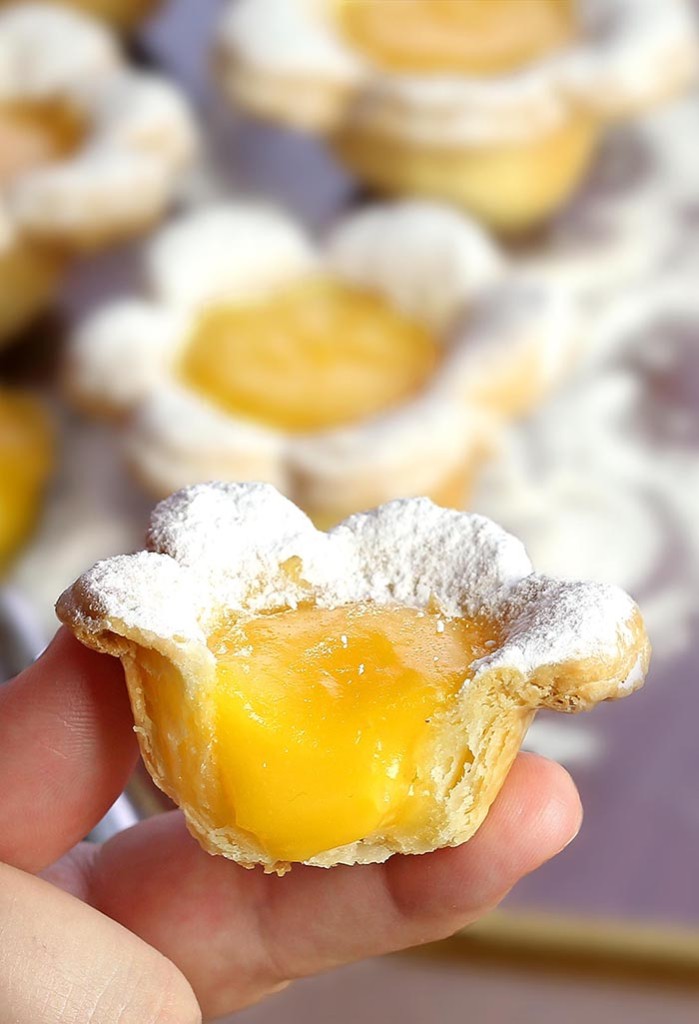 Flower Shaped Mini Lemon Tarts - Sugar Apron