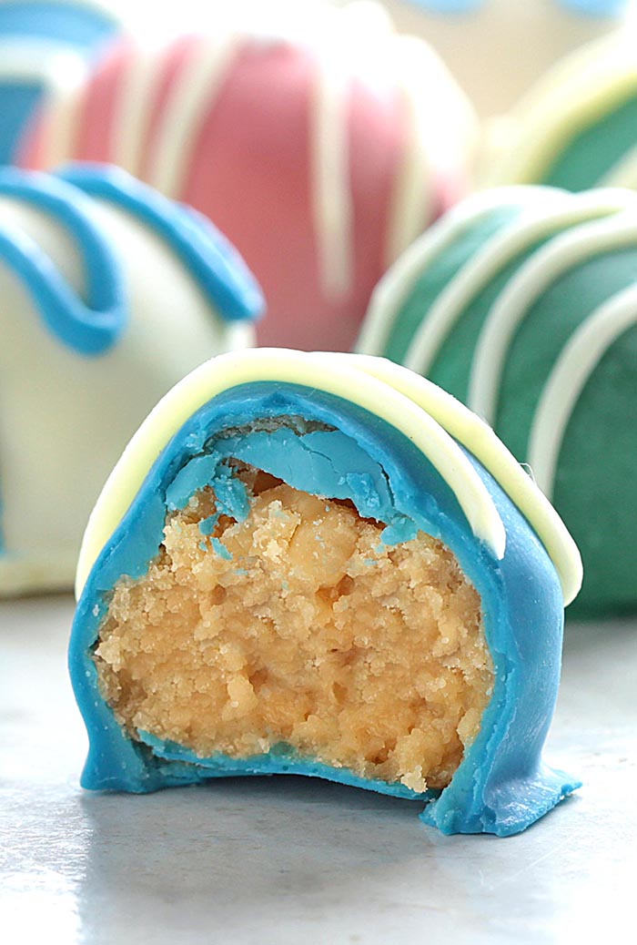 Ridiculously delicious and embarrassingly easy to make Peanut Butter Balls now in a new, special Easter Edition – Oh, and they’re super addicting.....like chips....I bet, you can’t eat just one.