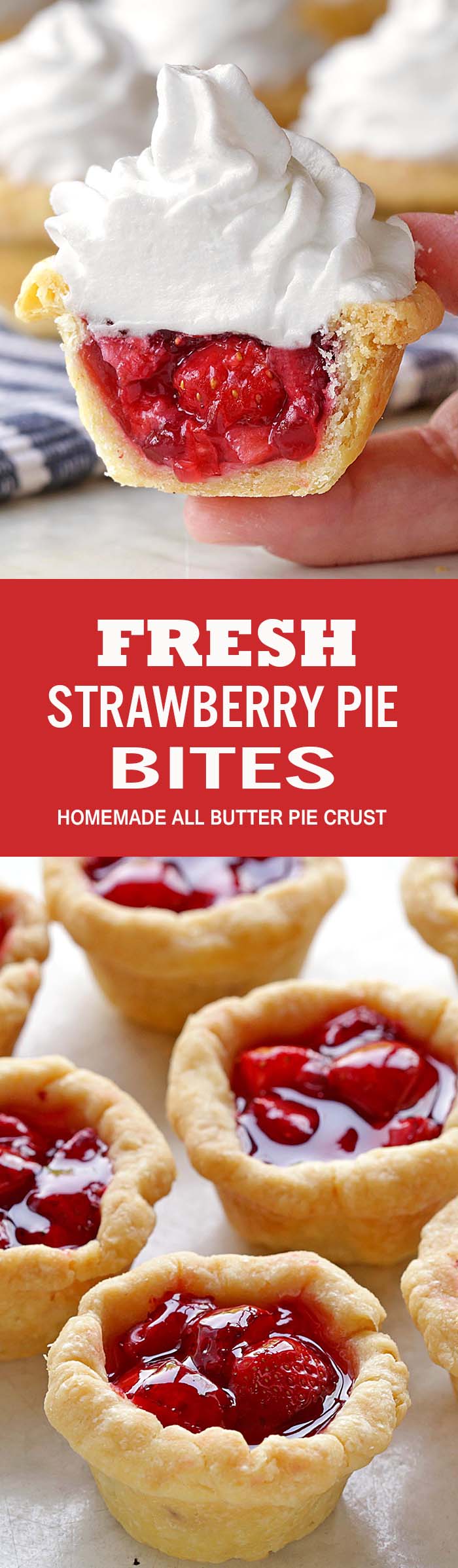 Fresh Strawberry Pie Bites - a perfect way to make a bite-sized version of your favorite pie! 