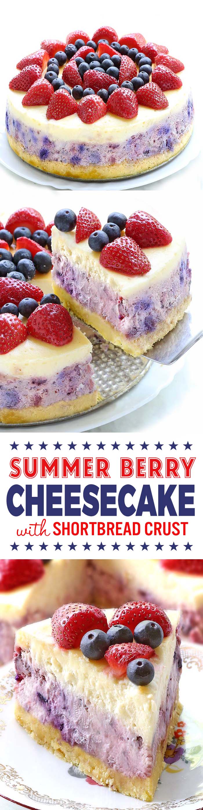 There’s never a bad reason to have cheesecake, and this Summer Berry Cheesecake is perfect any day of the year, but especially right now as you’re planning out your Memorial Day or fourth of July barbecues and picnics.