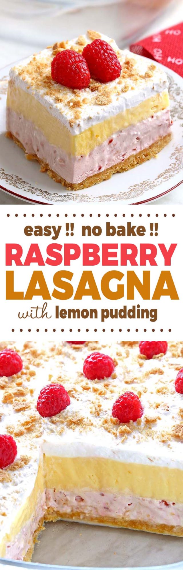 No Bake Raspberry Cheesecake Lasagna Sugar Apron