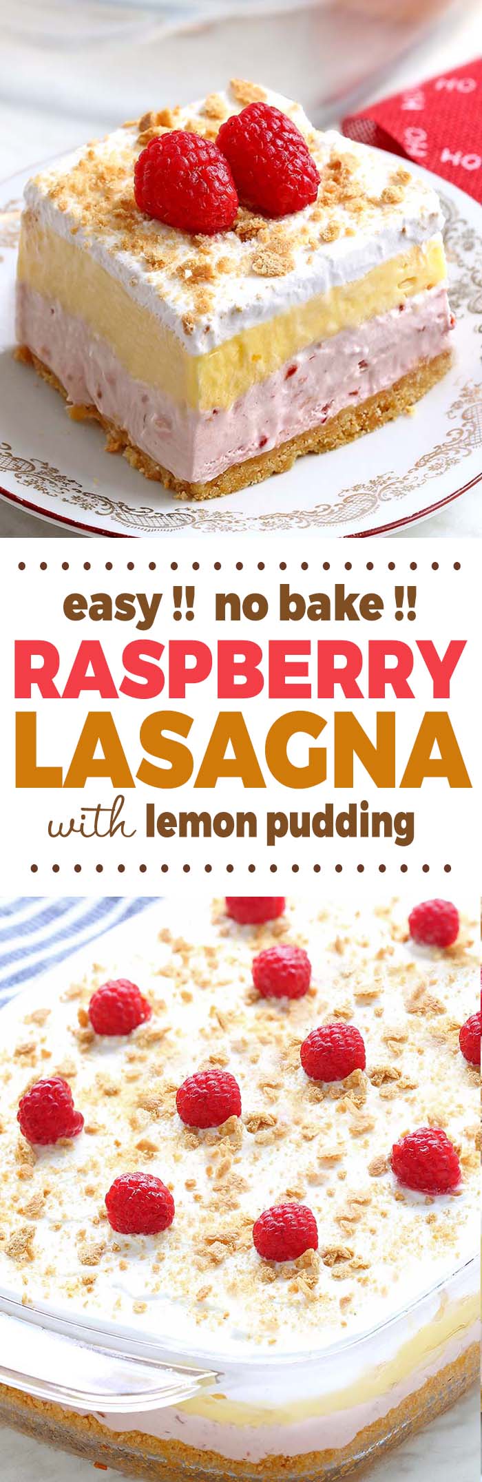  “Creaminess”, “coolness”, “tartness”, “sweetness” — these are powerful words to describe the taste of No Bake Raspberry Cheesecake Lasagna.