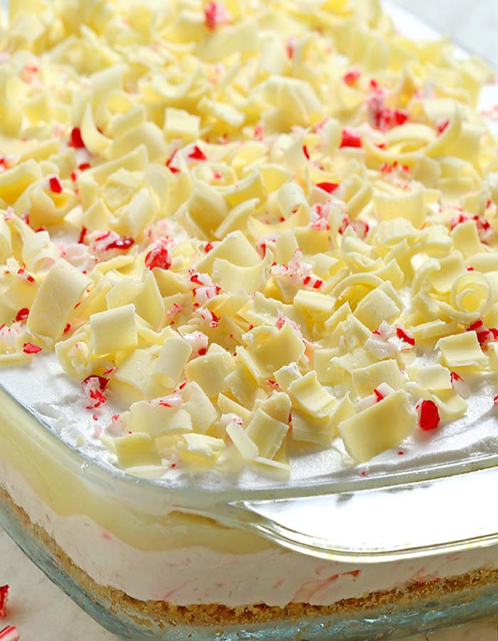 White Chocolate Peppermint Lasagna, such a great holiday season dessert. The combination of creamy, crunchy, and minty provided a nostalgic introduction to the Christmas season.