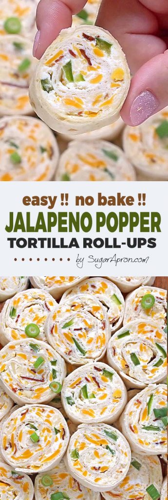Jalapeno Popper Tortilla Roll Ups - Sugar Apron