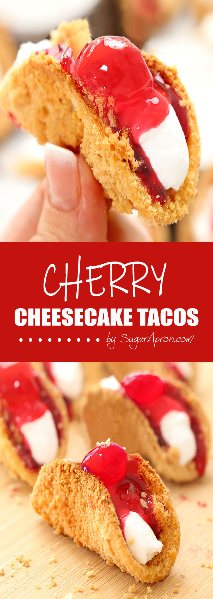 Cherry Cheesecake Tacos - a new favorite in your home and they couldn’t be easier. You’ll be enjoying this awesome dessert in about 20 minutes.
