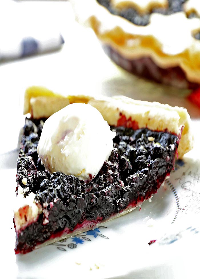 Simple, classic blueberry pie made with a homemade pie crust !!