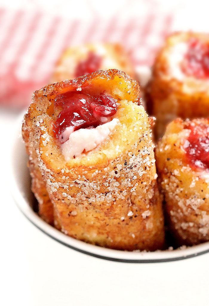 Cranberry French Toast Roll Ups are a creative holiday breakfast, snack or dessert! it’s a great way to use up cranberry sauce leftovers.