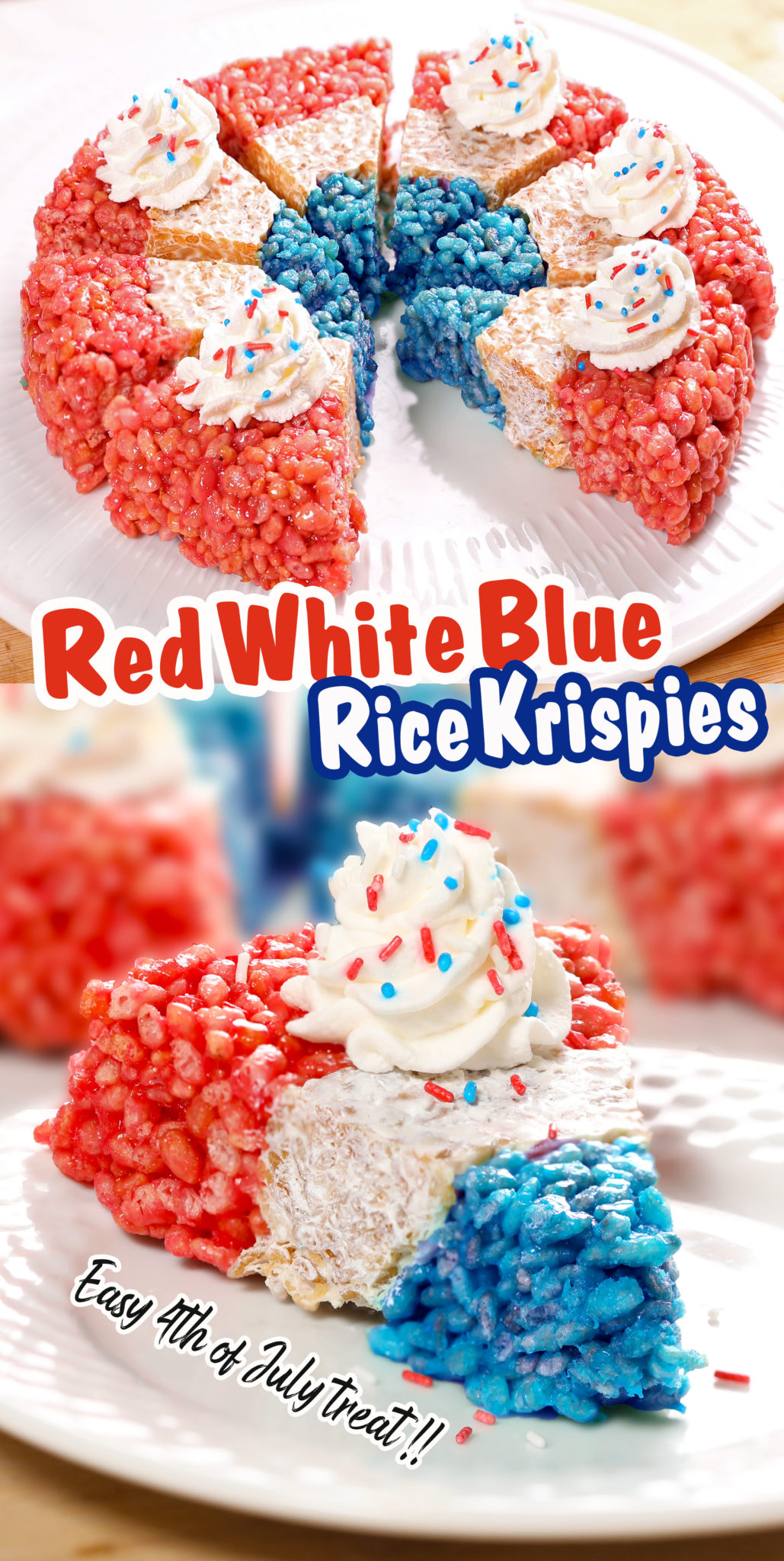 Red White And Blue Rice Krispie Treats - Sugar Apron