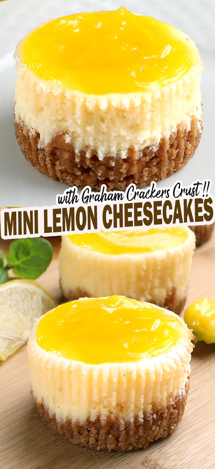 Mini Lemon Cheesecakes are light and lemony bite-sized desserts and will be the perfect addition to your Easter or Mother’s Day menu!
