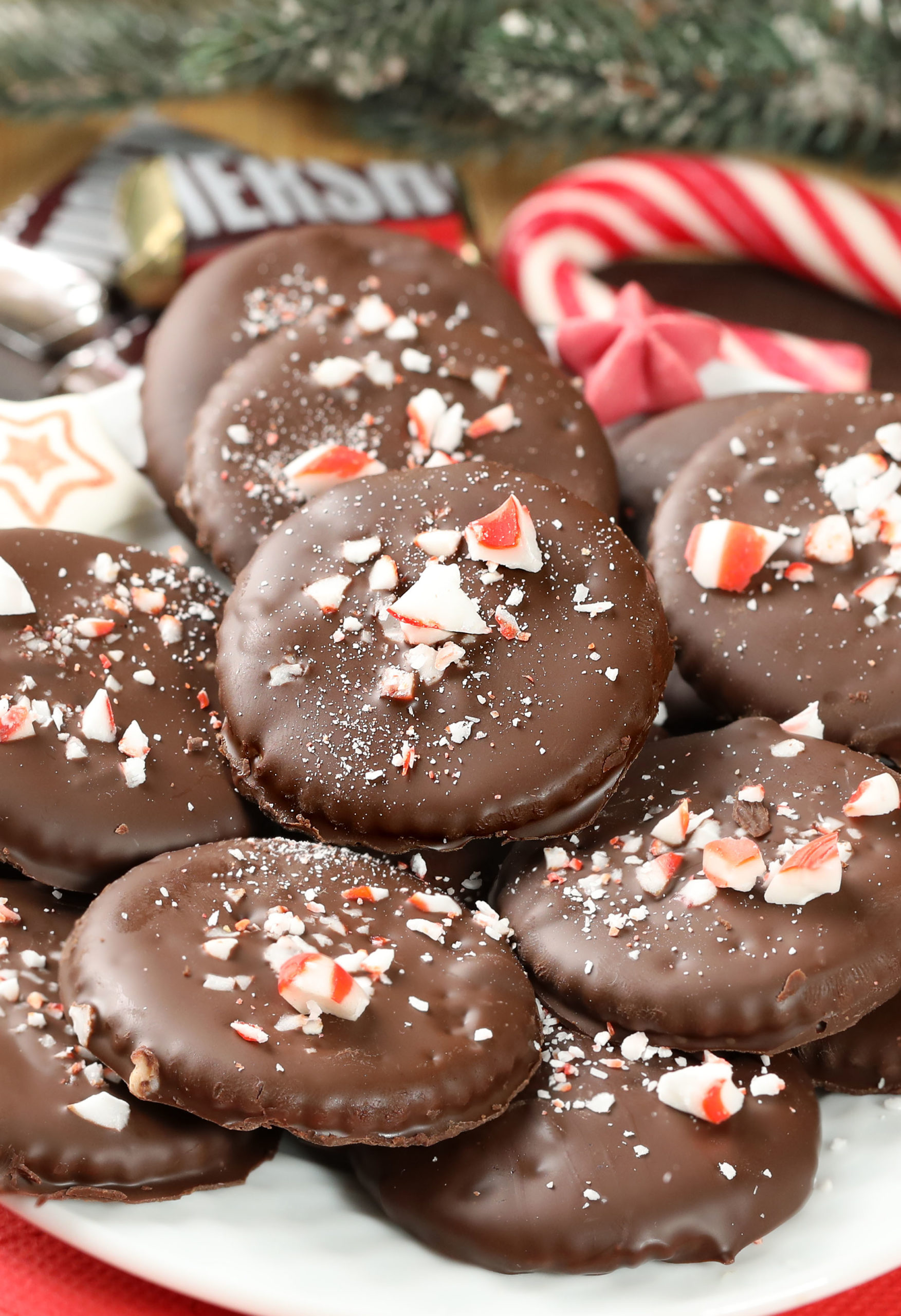 Thin Mint Ritz Crackers – an awesomely easy-to-make salty-sweet, peppermint-chocolate combo, using Ritz crackers, melted chocolate, and peppermint extract! Trust me. A match made in Heaven.
