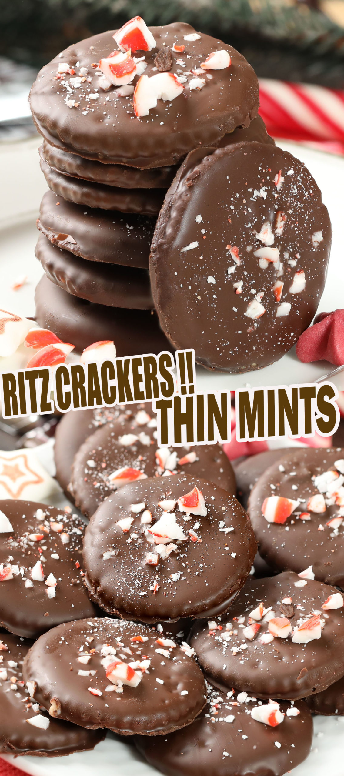 Thin Mint Ritz Crackers – an awesomely easy-to-make salty-sweet, peppermint-chocolate combo, using Ritz crackers, melted chocolate, and peppermint extract! Trust me. A match made in Heaven.