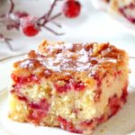 Easy Cranberry Cake - Moist, dense with a nice balance of sweetness and tartness in every bite, is a perfect dessert for Christmas. It’s also seriously easy: one bowl, 10 minutes of mixing and just pop it in the oven.